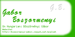 gabor boszormenyi business card